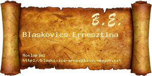 Blaskovics Ernesztina névjegykártya