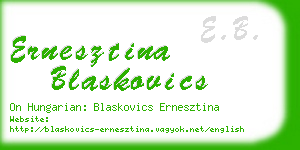 ernesztina blaskovics business card